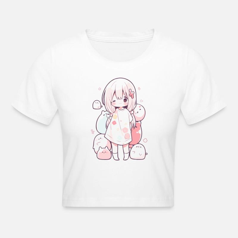 Pyjamas Anime Kawaii Motif Pyjamas pour Otakus - Crop top - blanc