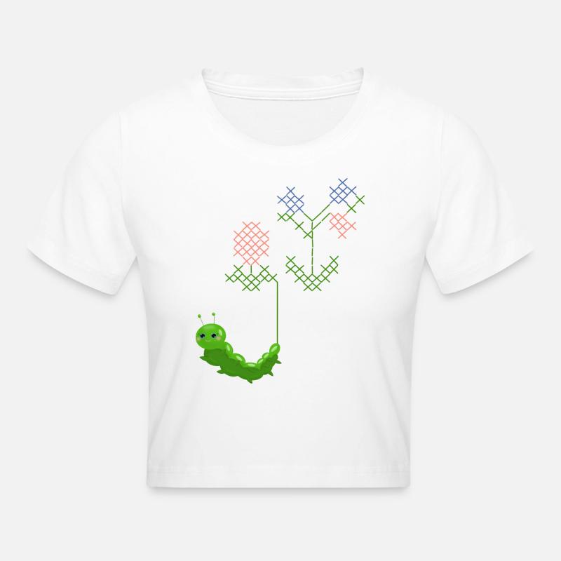 Chenille de broderie - Crop top - blanc