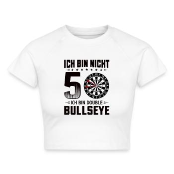 Dart 50 Geburtstag Dart Dartspieler Dartscheibe - Frauen Cropped T-Shirt - Weiß - Vorne - Marisol (170cm)