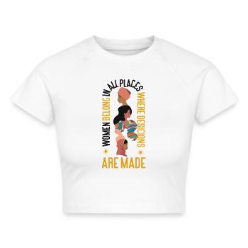 Feminist Women Belong In All - Frauen Cropped T-Shirt - Weiß - Vorne - Marisol (170cm)