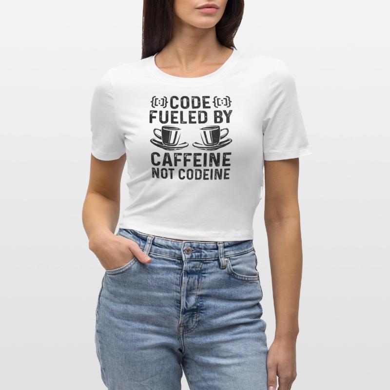 Kaffee-Codierung Programmierer Programmierer Entwickler Nerd Coff Frauen Cropped T-Shirt