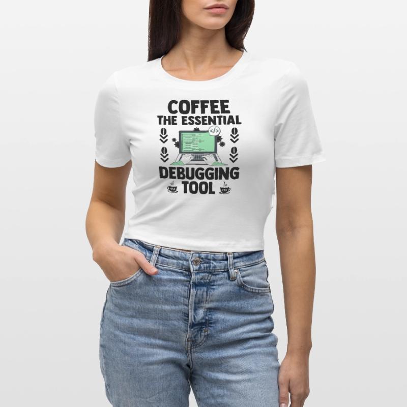 Kaffee Programmierer Programmierer Programmierer Entwickler Nerd Coff Frauen Cropped T-Shirt