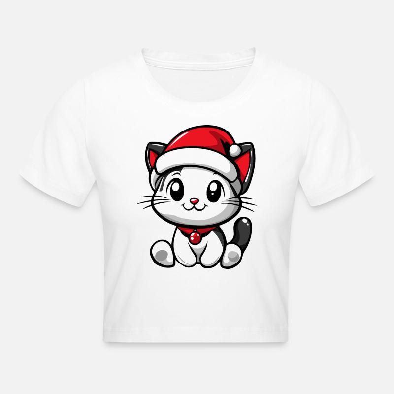 Noël chat - Crop top - blanc