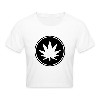 Hemp Leaf Icon - Cropped T-Shirt - white - Front - Marisol (170cm)