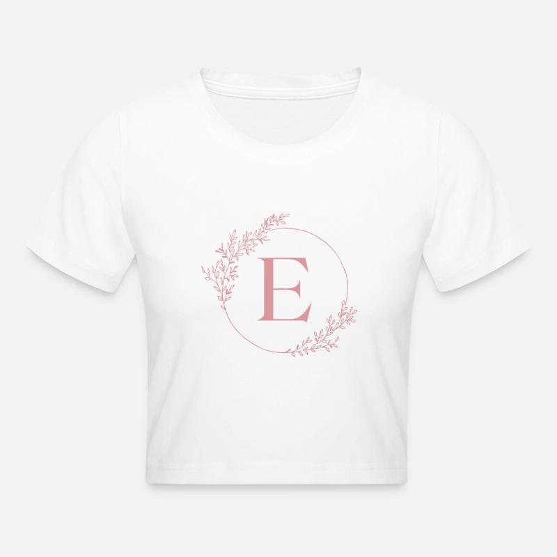 Lettre E - Crop top - blanc
