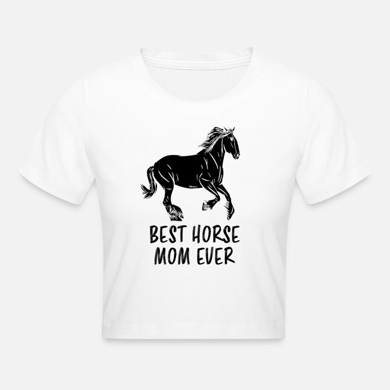 Meilleur cadeau de maman de cavalier de tous les temps - Crop top - blanc