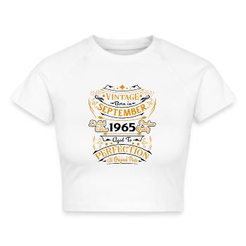 September 1965 Vintage Retro Geburtstagsgeschenk - Frauen Cropped T-Shirt - Weiß - Vorne - Marisol (170cm)