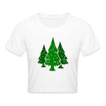 Wald Nadelbaum Bäume Tanne Tannenbaum Fichte - Frauen Cropped T-Shirt - Weiß - Vorne - Marisol (170cm)