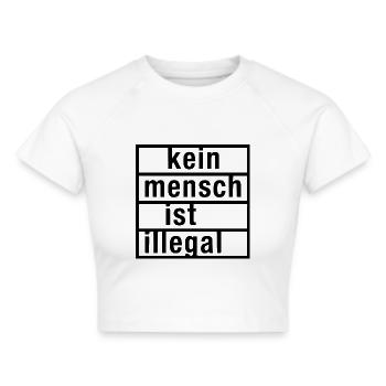 Kein mensch ist illegal - Frauen Cropped T-Shirt - Weiß - Vorne - Marisol (170cm)
