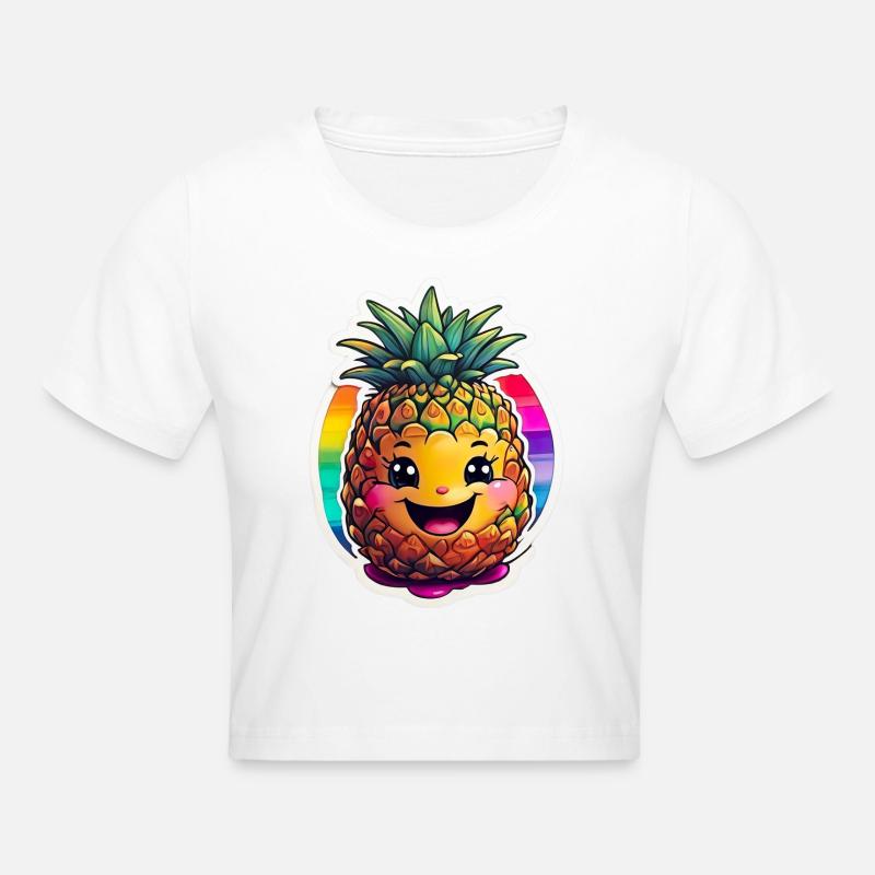 Mode & plus « Ananas » 🍍 - Crop top - blanc