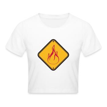 Note de mise en garde avertissement Attention Attention Danger Feu - Crop top - blanc - Devant - Marisol (170cm)