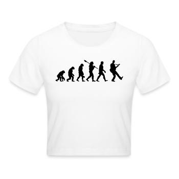 Gitarre Evolution - Frauen Cropped T-Shirt - Weiß - Vorne - Marisol (170cm)