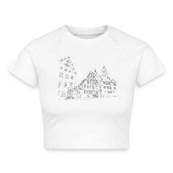 Wemding // Illustration - Frauen Cropped T-Shirt - Weiß - Vorne - Marisol (170cm)