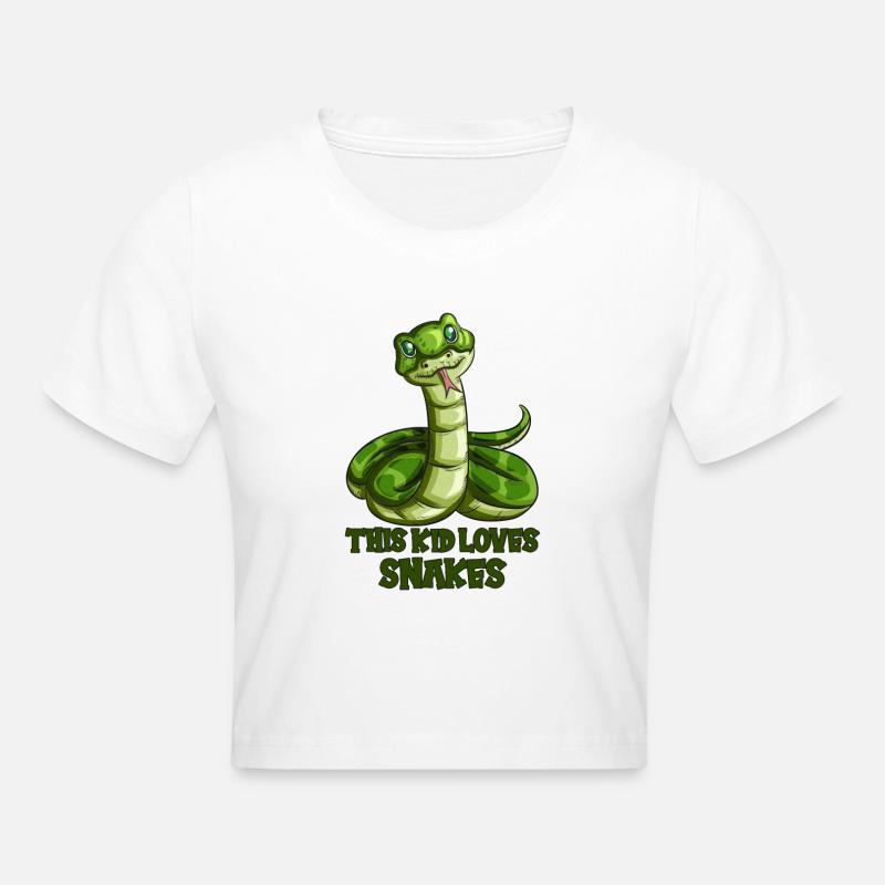 Child Snake Outfit Snake Snake Natter Python - Cropped T-Shirt - white