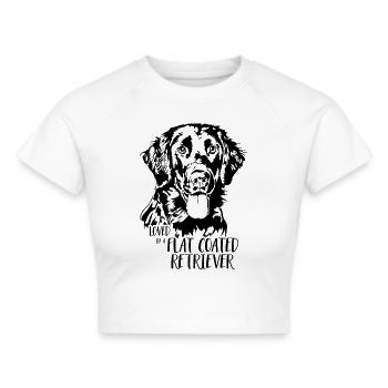 Loved by a Flat Coated Retriever Hundespruch Hunde - Frauen Cropped T-Shirt - Weiß - Vorne - Marisol (170cm)