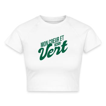 Verts 100 % vert stéphanois football st étienne - Crop top - blanc - Devant - Marisol (170cm)