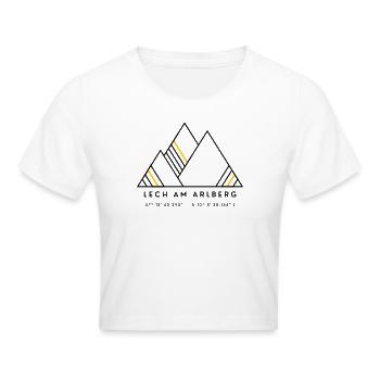 Minimalistisches Lech am Arlberg-Logo - Frauen Cropped T-Shirt - Weiß - Vorne - Marisol (170cm)