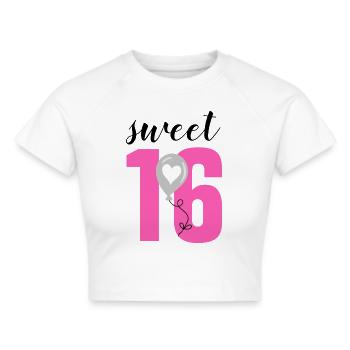 SWEET SIXTEEN - SECHZEHN - 16. GEBURTSTAG MÄDCHEN - Frauen Cropped T-Shirt - Weiß - Vorne - Marisol (170cm)