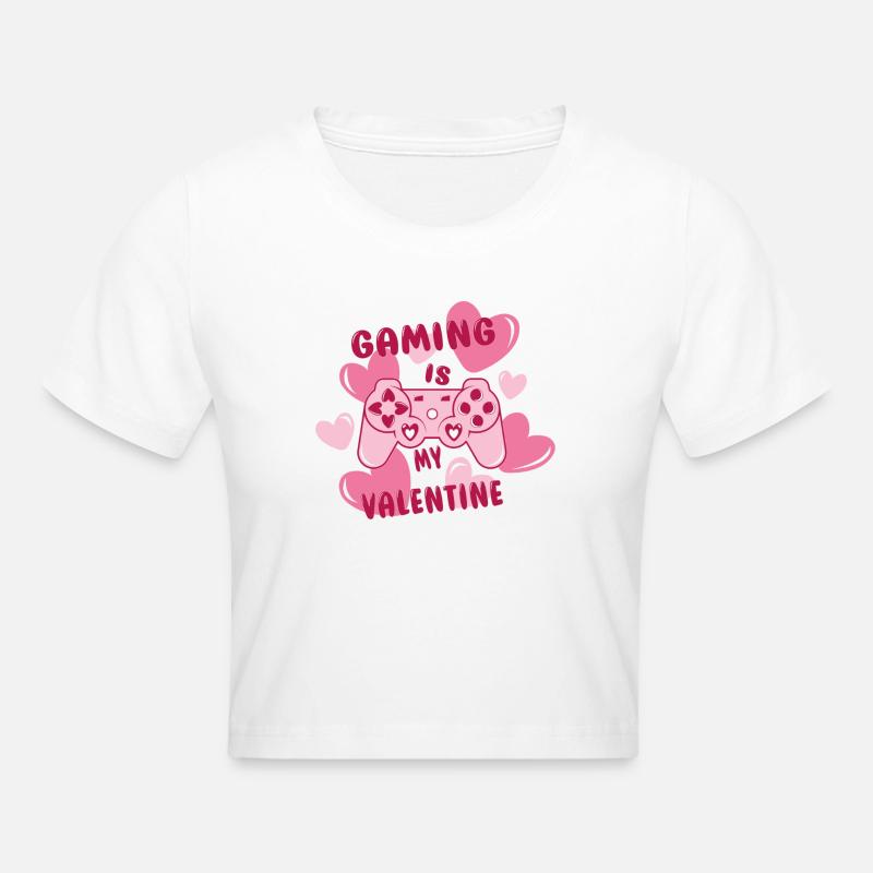 Gaming Controller - Cropped T-Shirt - white