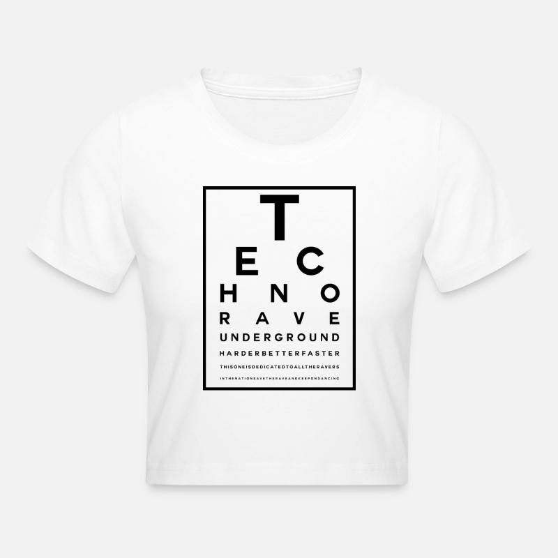 Techno Visual Test - Cropped T-Shirt - white