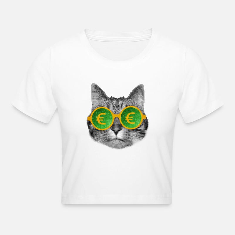 Lunettes d’argent pour chat - Crop top - blanc