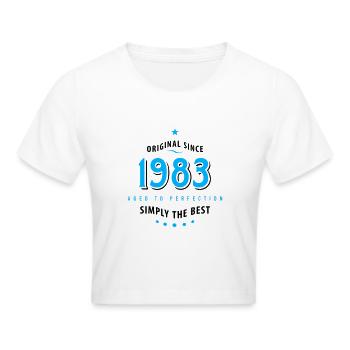 Original seit 1983 Geburtstag simply the best Star - Frauen Cropped T-Shirt - Weiß - Vorne - Marisol (170cm)