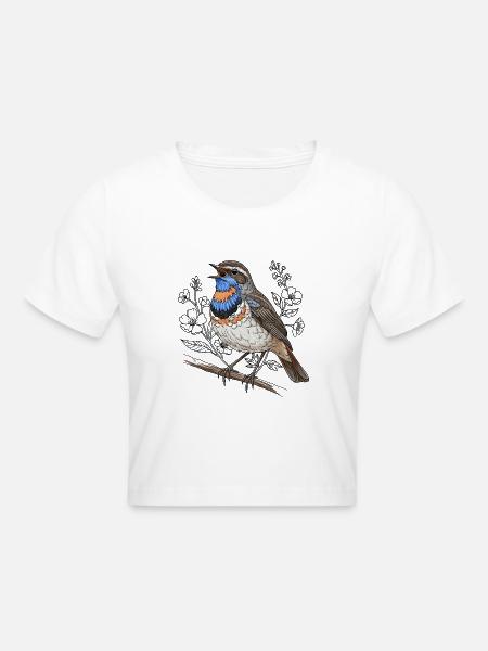 Bluethroat - Cropped T-Shirt - white