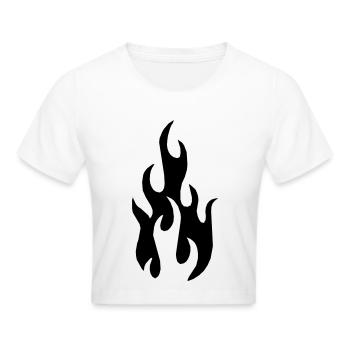 Flame - Cropped T-Shirt - white - Front - Marisol (170cm)