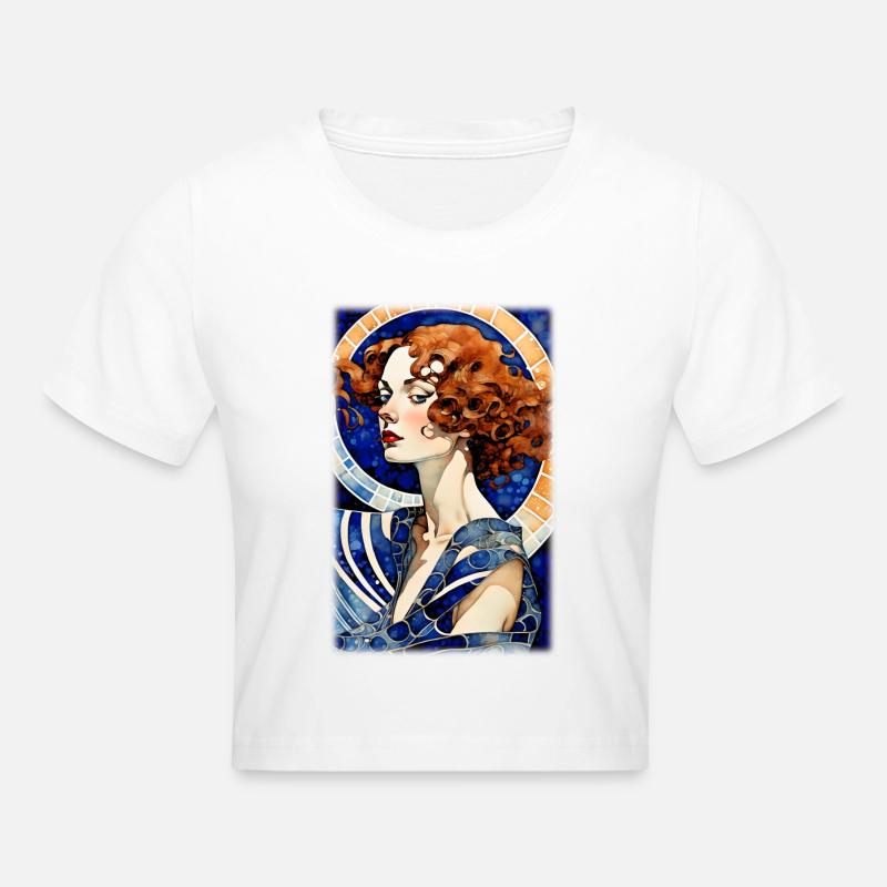 Art Déco 1 - Crop top - blanc