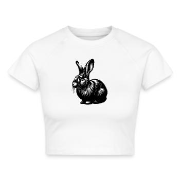 Lapin mignon avec de grandes oreilles - Crop top - blanc - Devant - Marisol (170cm)
