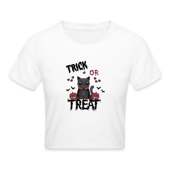 schrecklich niedliches Design trick or treat - Frauen Cropped T-Shirt - Weiß - Vorne - Marisol (170cm)