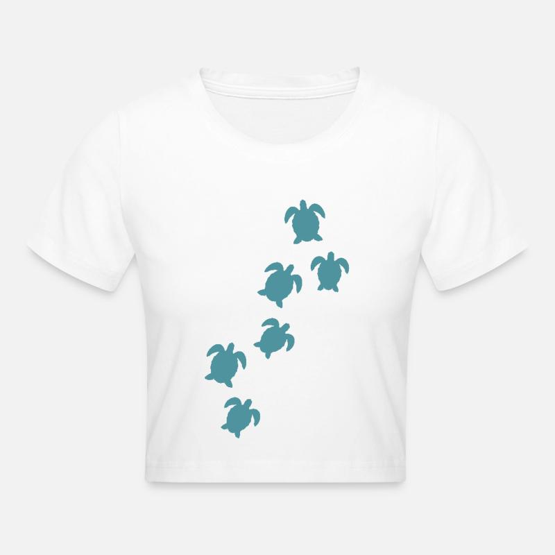 Sea turtle - Cropped T-Shirt - white