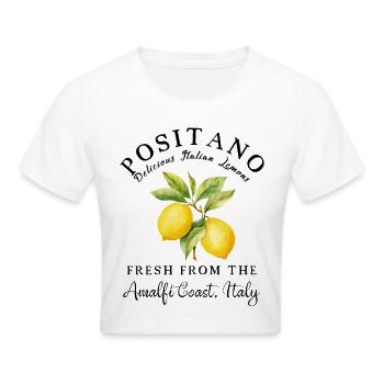 Amalfi Zitronen Italien Urlaub Design Retro - Frauen Cropped T-Shirt - Weiß - Vorne - Marisol (170cm)