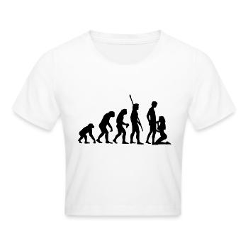 evolution_sucks_a_1c - Frauen Cropped T-Shirt - Weiß - Vorne - Marisol (170cm)