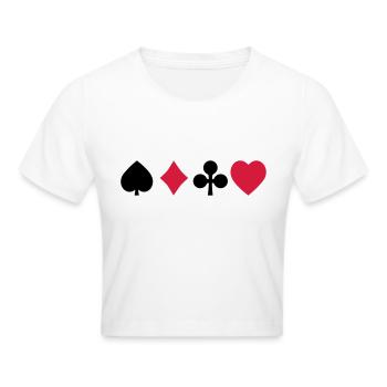 Spielkarten - Frauen Cropped T-Shirt - Weiß - Vorne - Marisol (170cm)