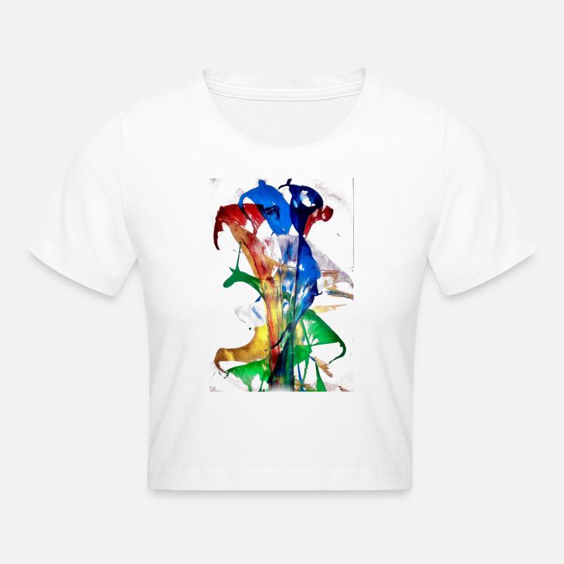 Lino Éclaboussures de couleur - Crop top - blanc