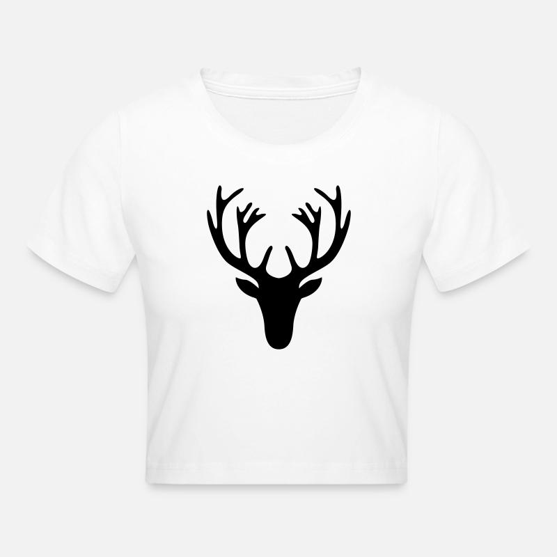shirt_geweih_01 - Crop top - blanc