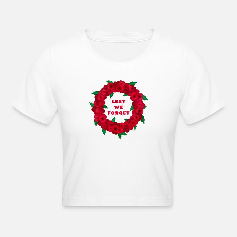 Rememberance Poppies / Lest We Forget Coquelicots - Crop top - blanc