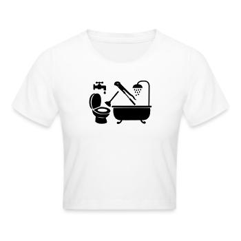 Logo plombier entreprise - Crop top - blanc - Devant - Marisol (170cm)