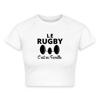 rugby, rugby sport, rugby humour - Crop top - blanc - Devant - Marisol (170cm)