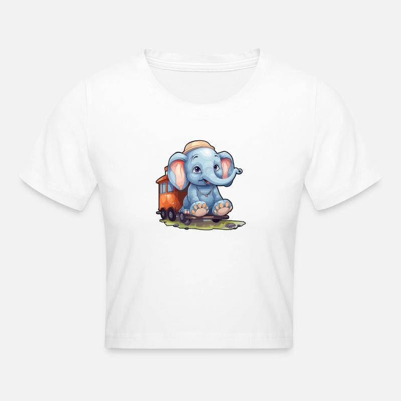 Elephant Rides Railroad Elephant - Crop top - blanc