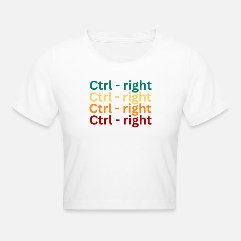 Keyboard Shortcut Pattern Design - Cropped T-Shirt - white