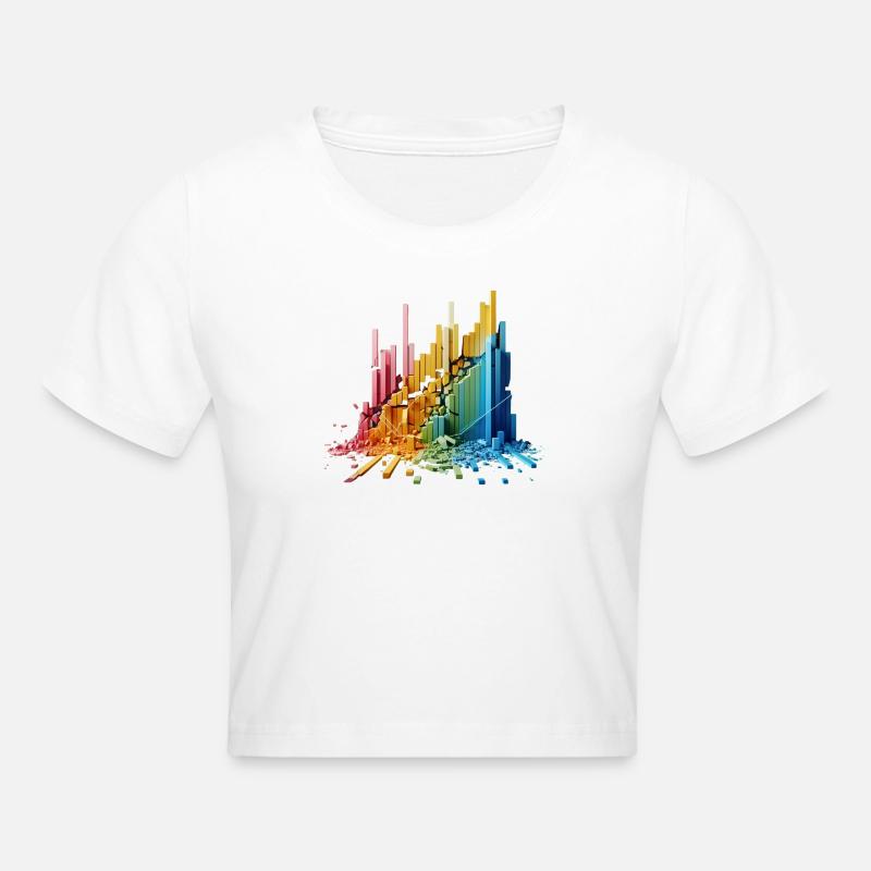 Frequenz-Wand - Frauen Cropped T-Shirt - Weiß