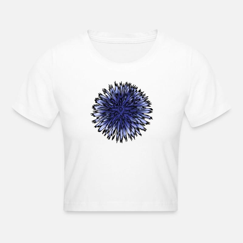 Fleur de chardon bleu - Crop top - blanc