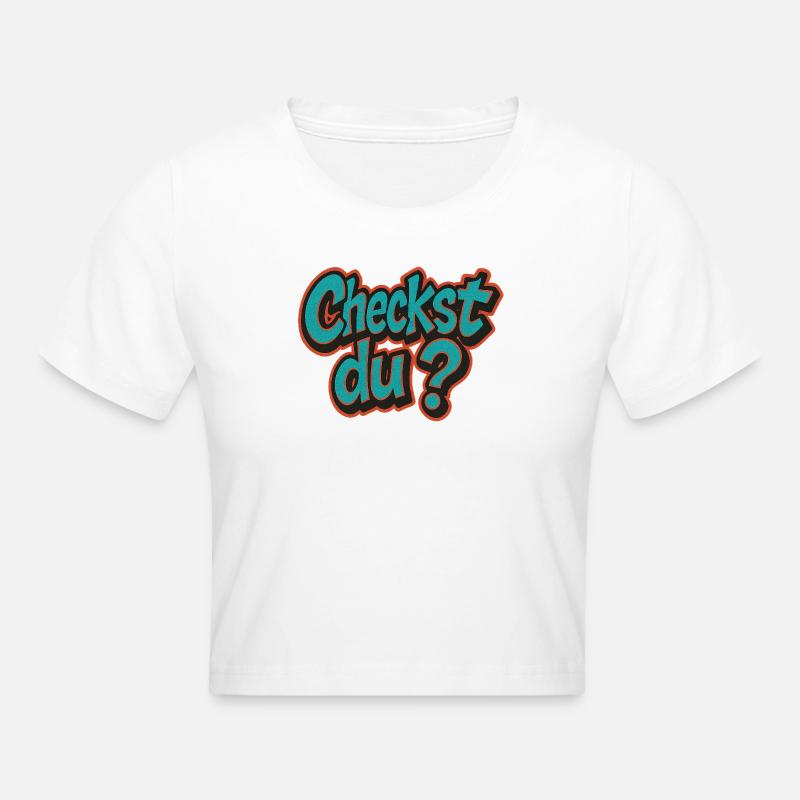 Humorous check? Design - Cropped T-Shirt - white