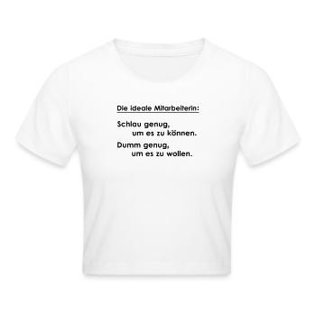 The ideal employee - Cropped T-Shirt - white - Front - Marisol (170cm)