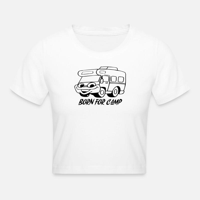 Born for Camp - Cropped T-Shirt - white