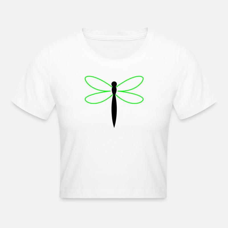 Silhouette de la Libellule - Crop top - blanc