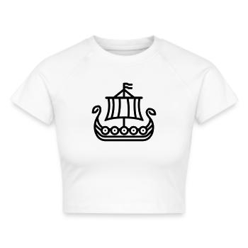 Wikinger - Frauen Cropped T-Shirt - Weiß - Vorne - Marisol (170cm)