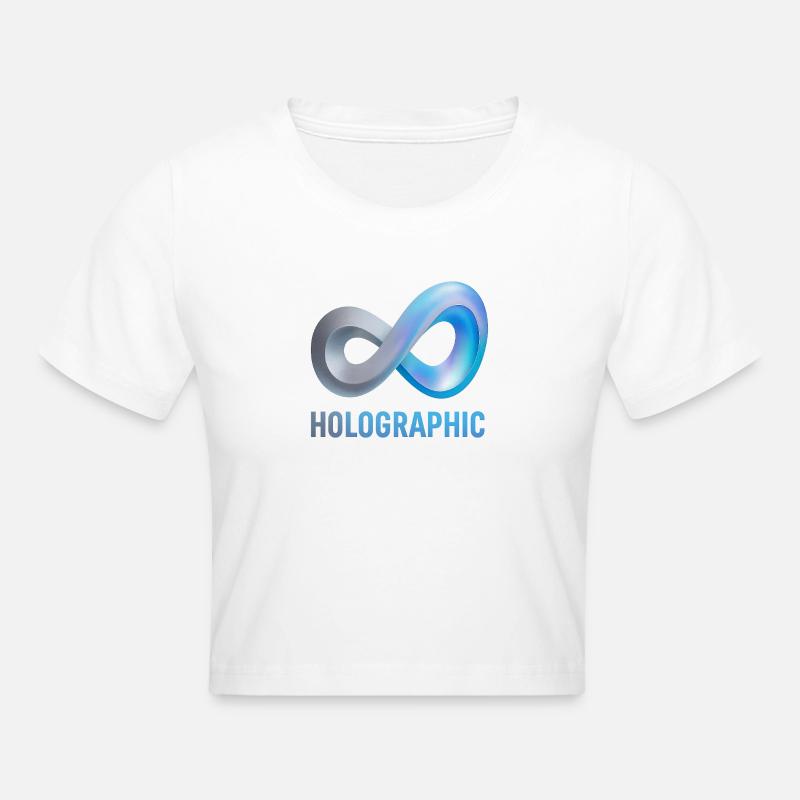 Holographic Infinity Loop - Cropped T-Shirt - white